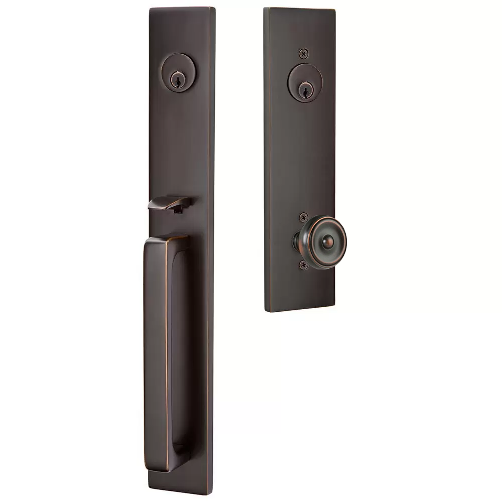 Emtek Lausanne Tubular Entryset Full Length with Waverly Knob