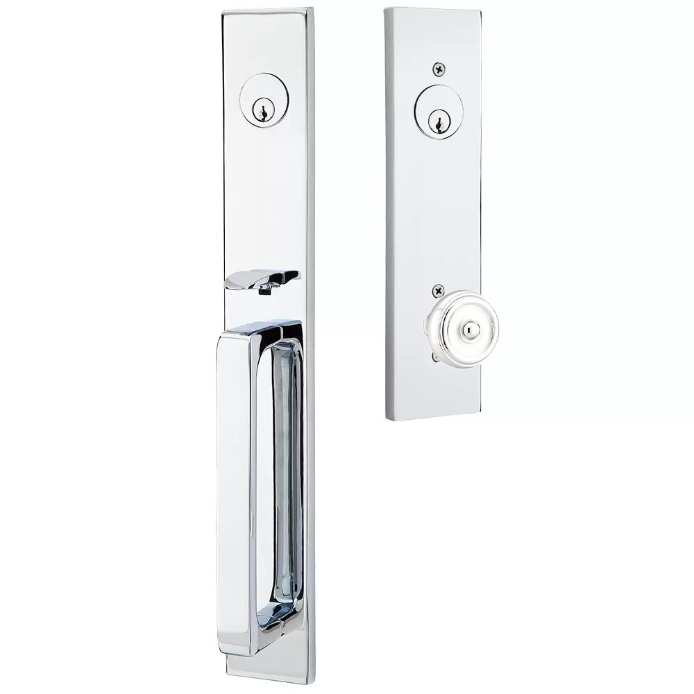 Emtek Lausanne Tubular Entryset Full Length with Waverly Knob