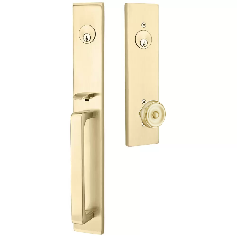 Emtek Lausanne Tubular Entryset Full Length with Waverly Knob
