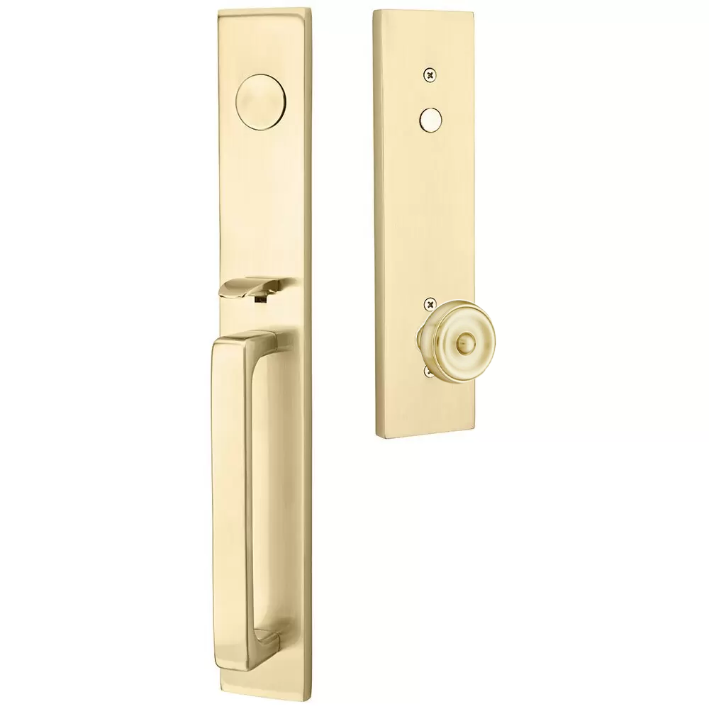 Emtek Lausanne Tubular Entryset Full Length with Waverly Knob