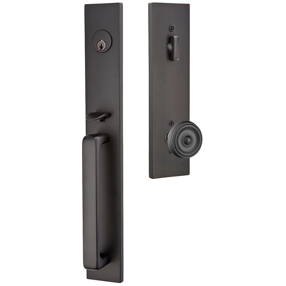 Emtek Lausanne Tubular Entryset Full Length with Waverly Knob