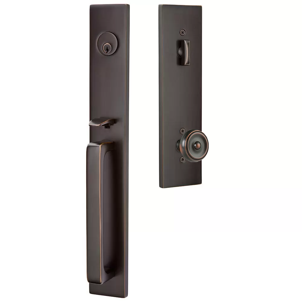 Emtek Lausanne Tubular Entryset Full Length with Waverly Knob