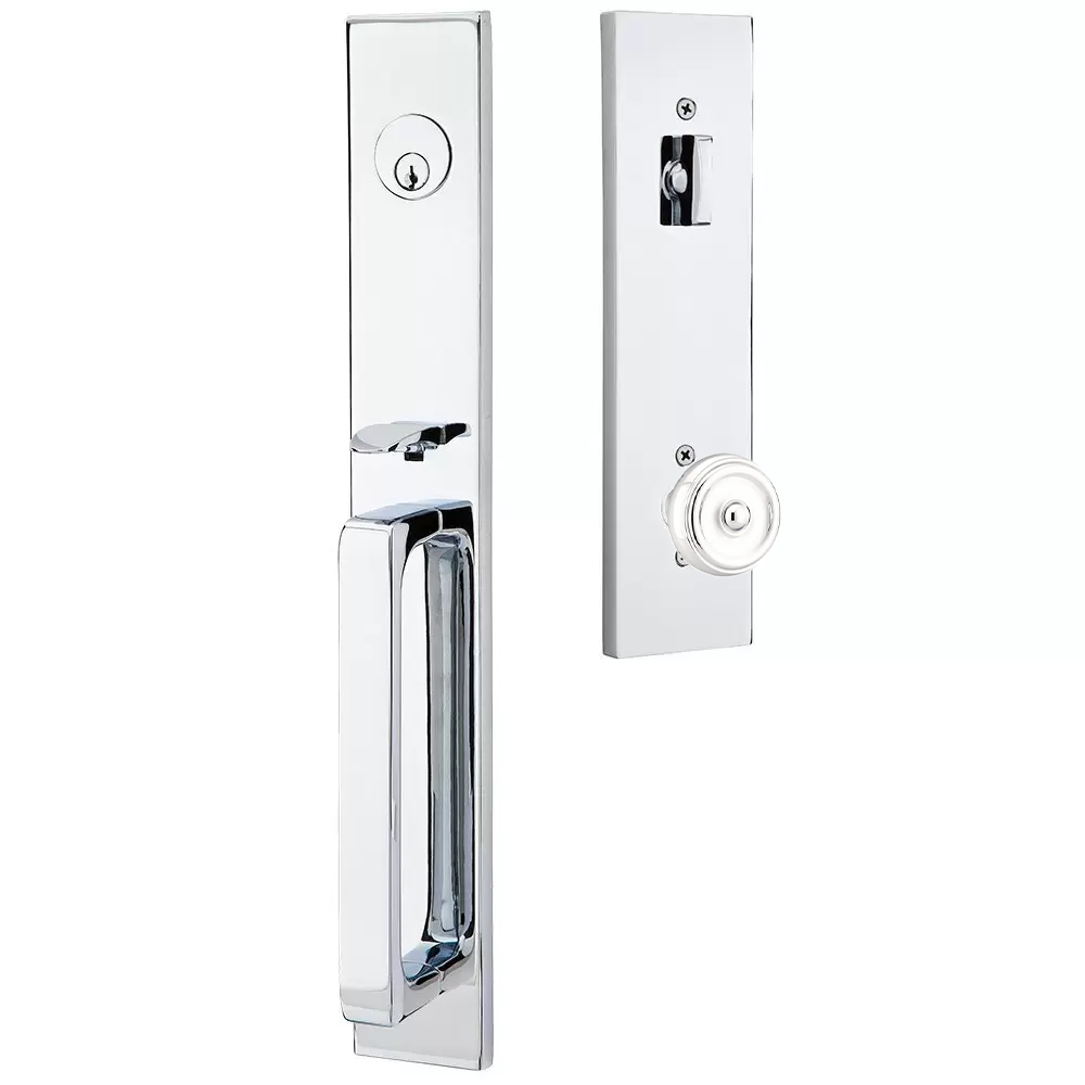 Emtek Lausanne Tubular Entryset Full Length with Waverly Knob