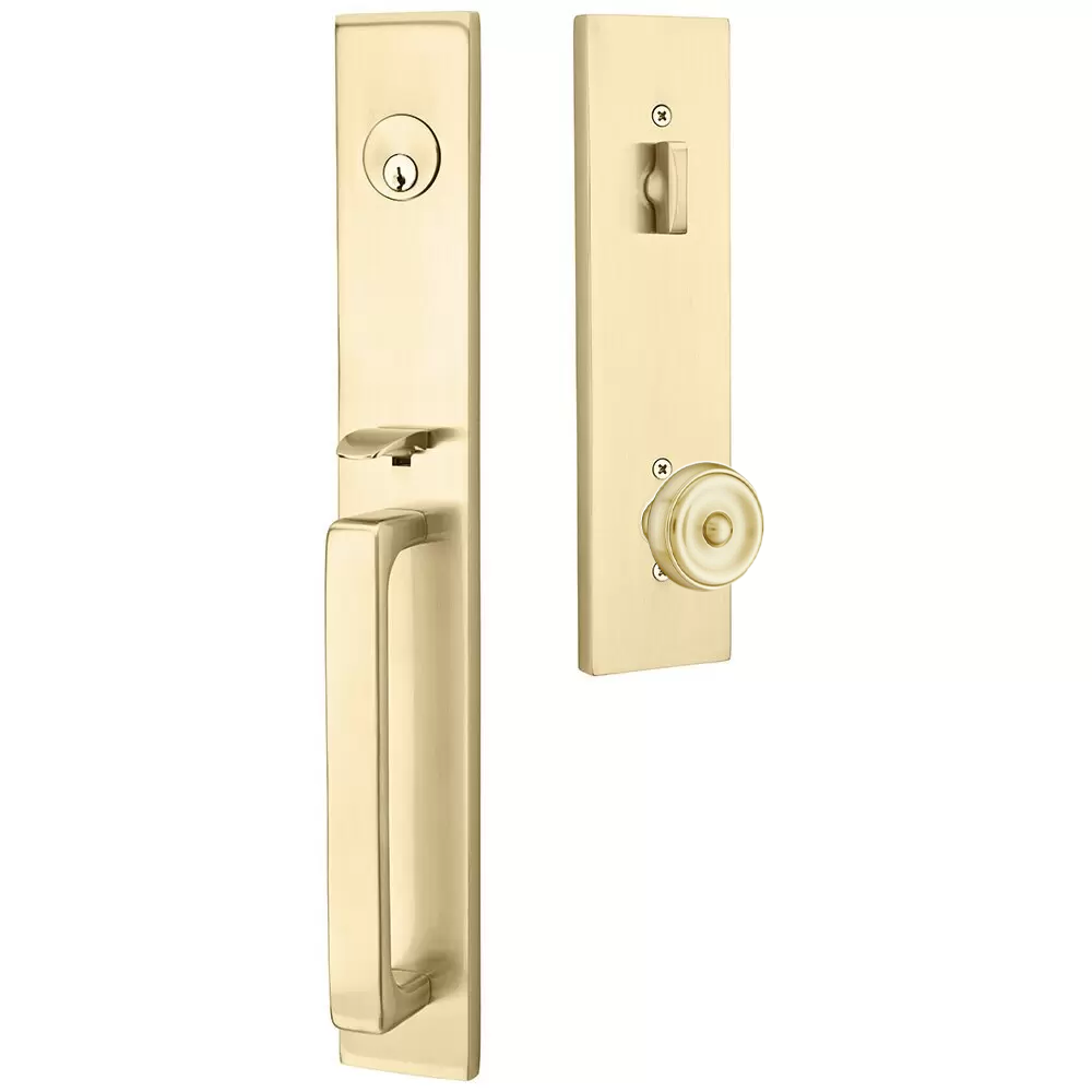 Emtek Lausanne Tubular Entryset Full Length with Waverly Knob