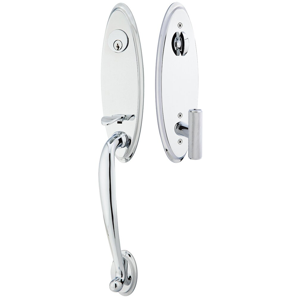 Emtek Marietta Tubular Entryset Monolithic with Ace Knurled Knob