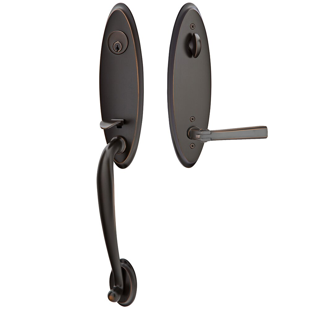 Emtek Marietta Tubular Entryset Monolithic with Arts & Crafts Lever