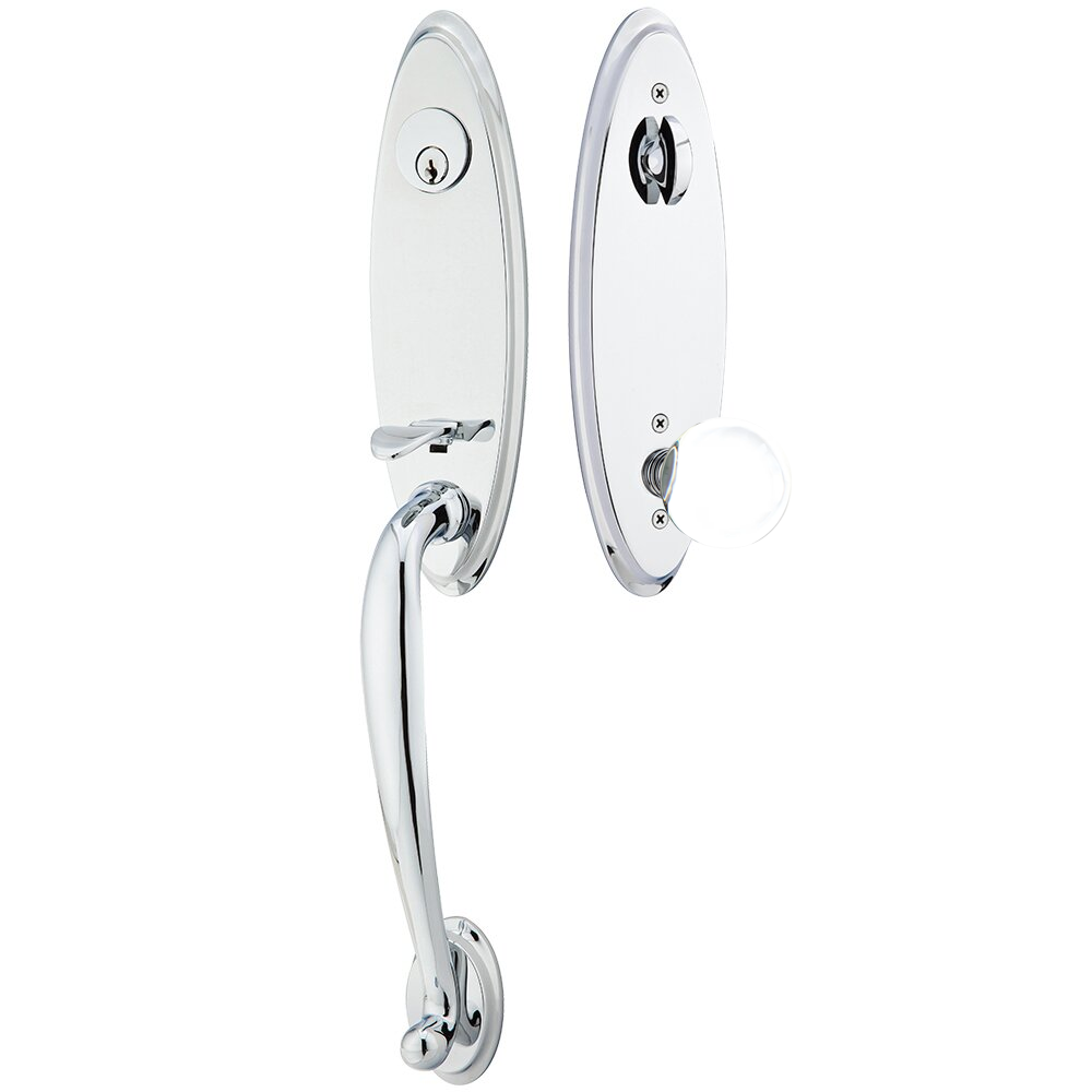 Emtek Marietta Tubular Entryset Monolithic with Bristol Glass Knob