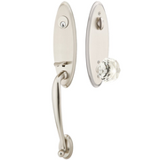 Emtek Marietta Tubular Entryset Monolithic with Diamond Glass Knob