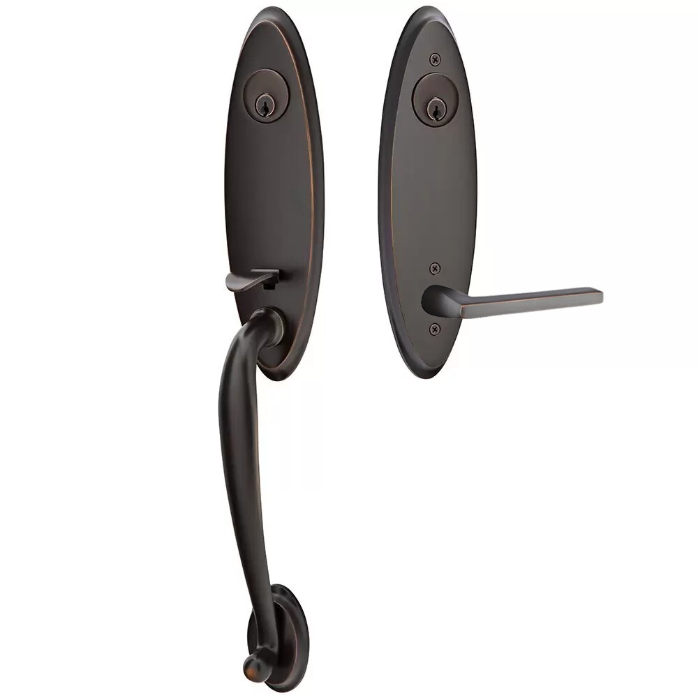 Emtek Marietta Tubular Entryset Monolithic with Helios Lever