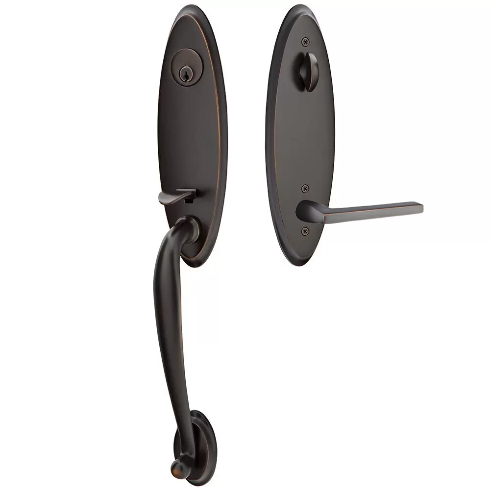 Emtek Marietta Tubular Entryset Monolithic with Helios Lever