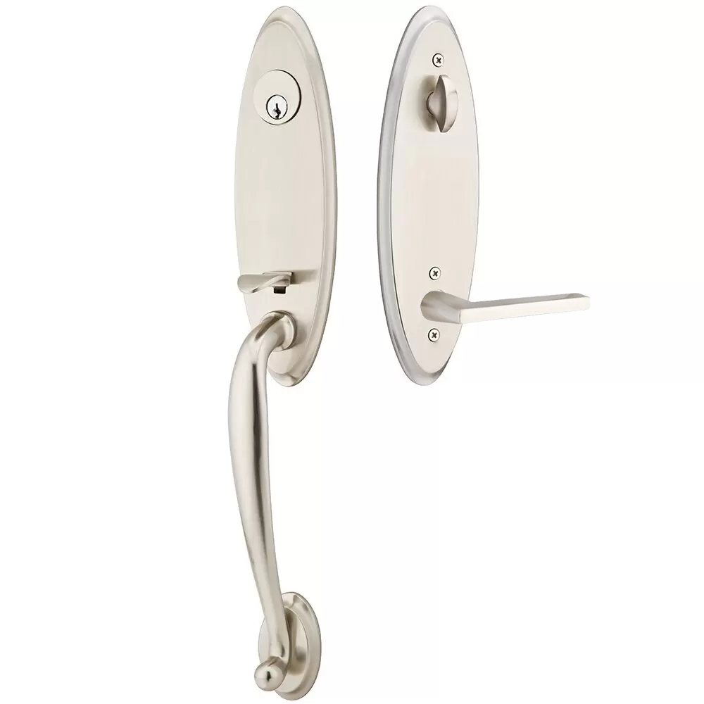Emtek Marietta Tubular Entryset Monolithic with Helios Lever