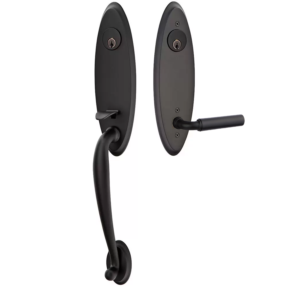 Emtek Marietta Tubular Entryset Monolithic with Manning Lever