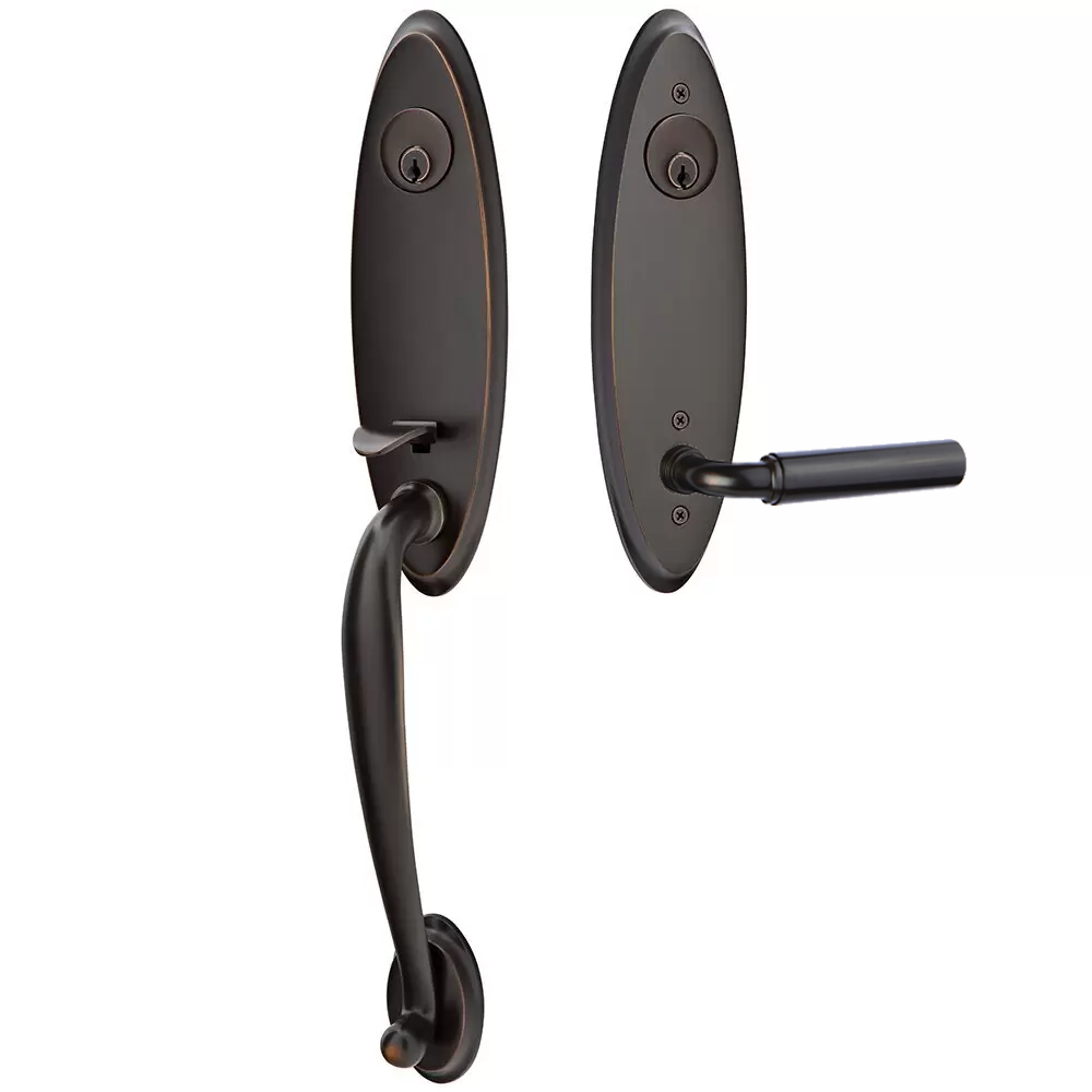 Emtek Marietta Tubular Entryset Monolithic with Manning Lever