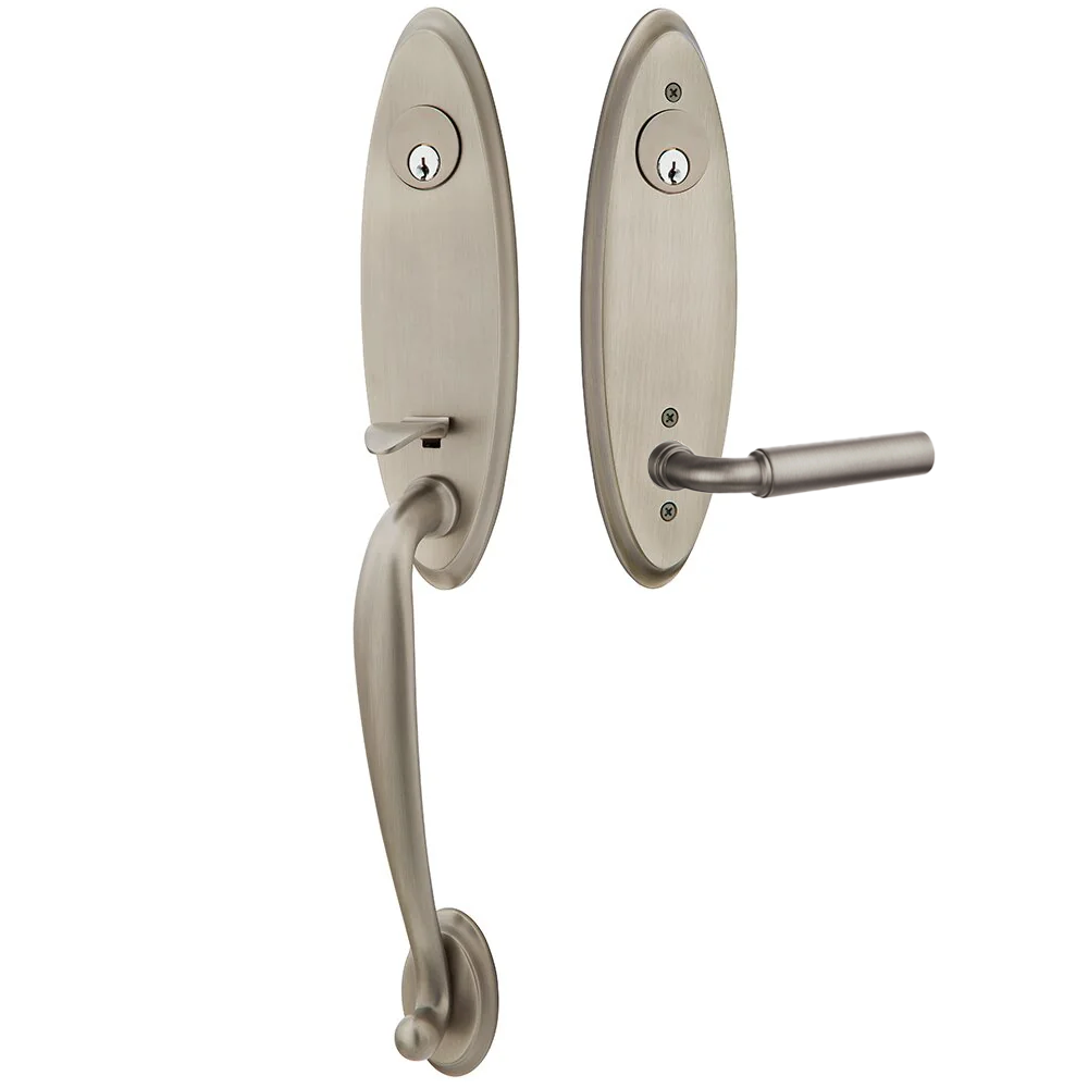 Emtek Marietta Tubular Entryset Monolithic with Manning Lever