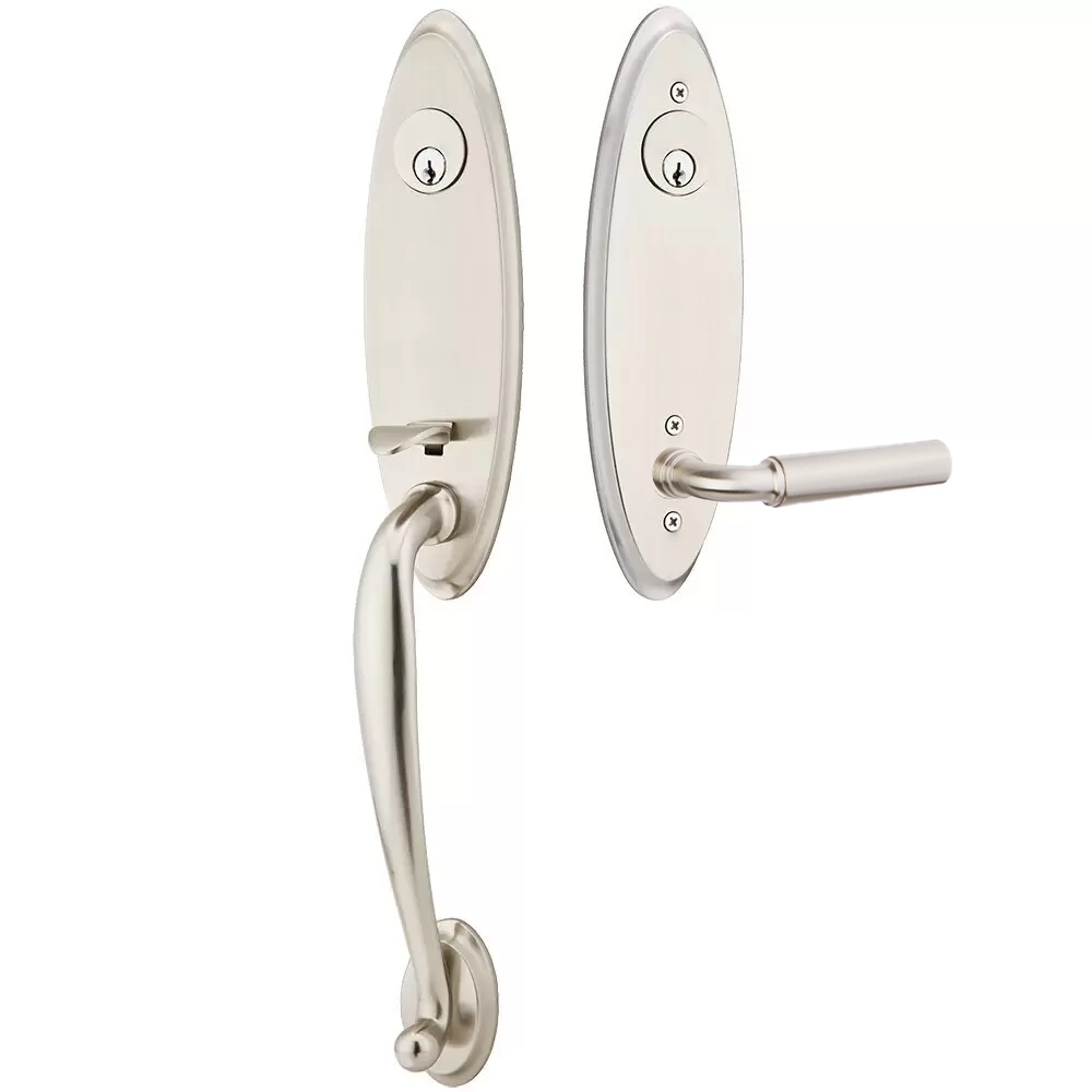 Emtek Marietta Tubular Entryset Monolithic with Manning Lever