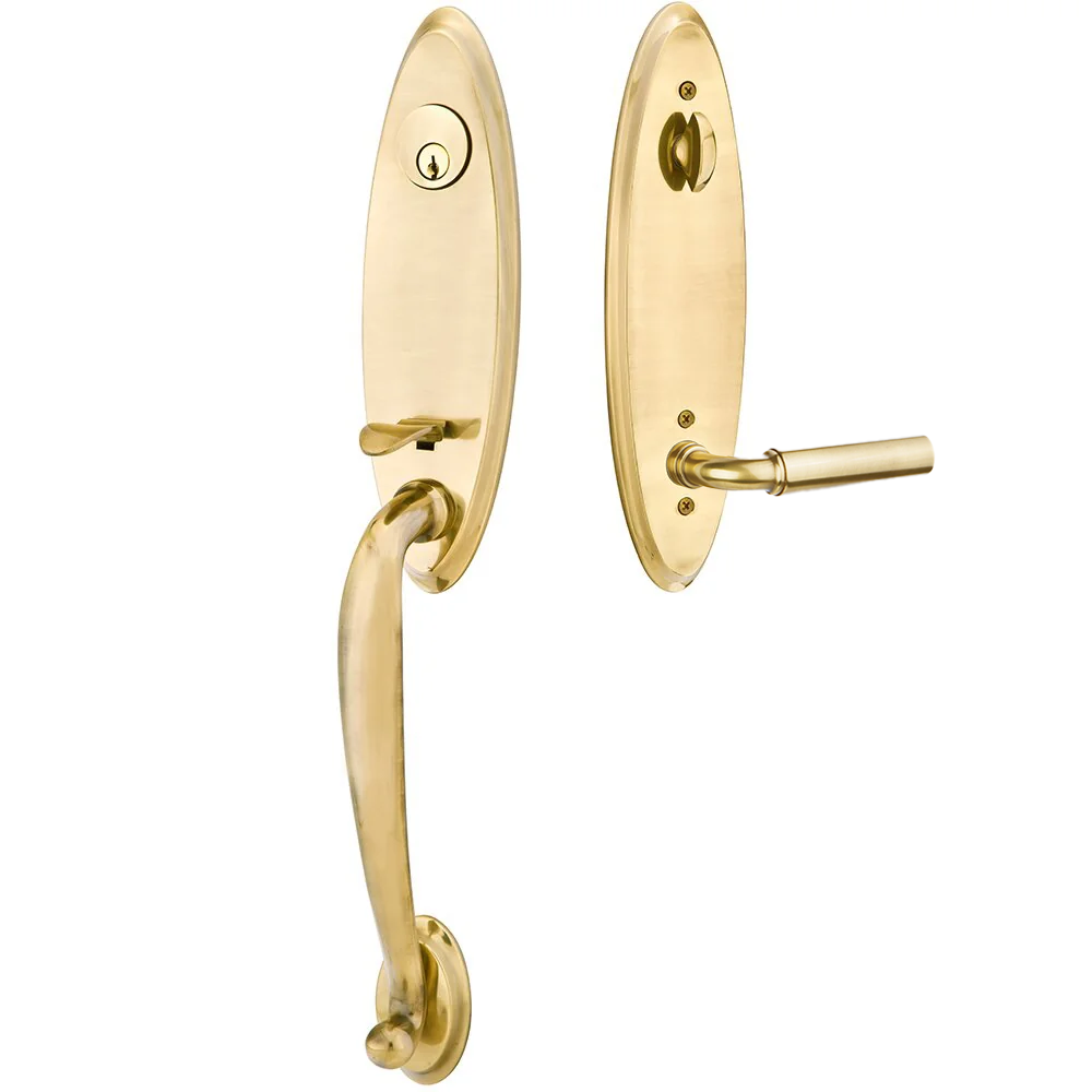 Emtek Marietta Tubular Entryset Monolithic with Manning Lever