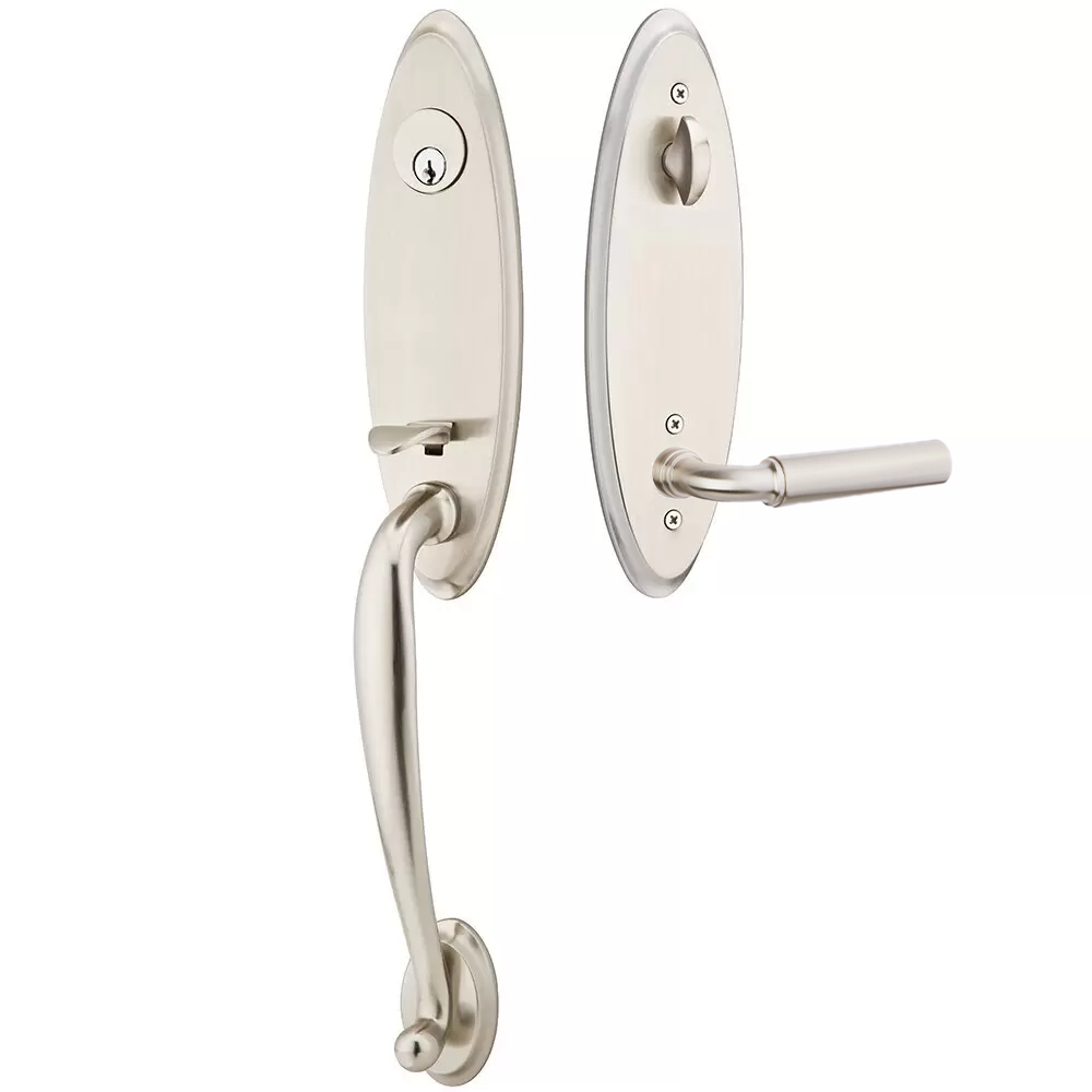 Emtek Marietta Tubular Entryset Monolithic with Manning Lever