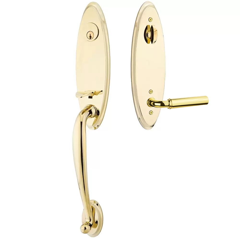 Emtek Marietta Tubular Entryset Monolithic with Manning Lever