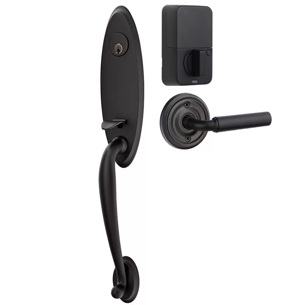 Emtek Marietta Tubular Entryset Monolithic with Manning Lever