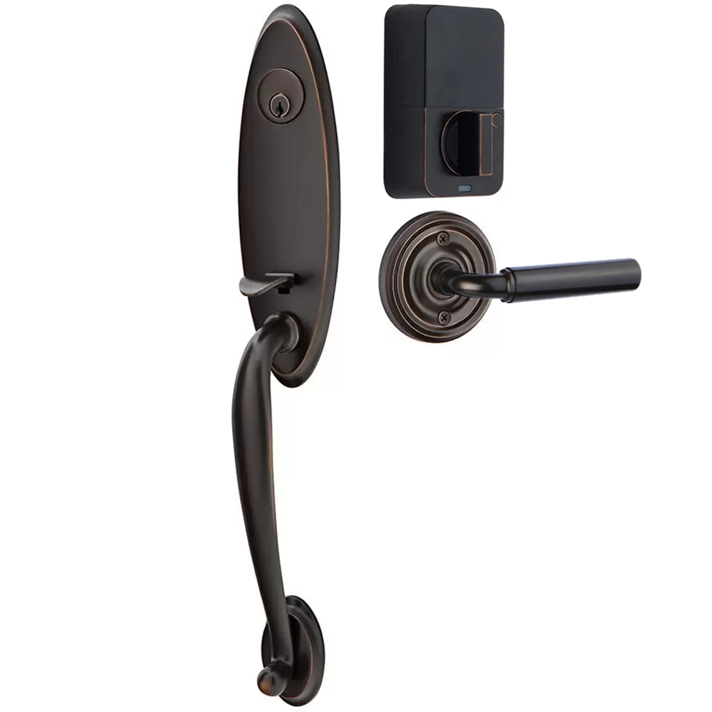 Emtek Marietta Tubular Entryset Monolithic with Manning Lever