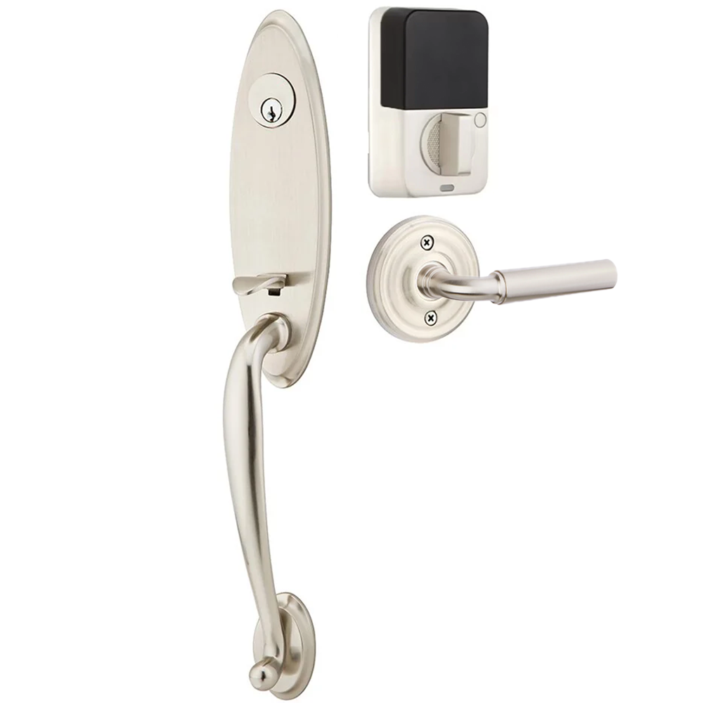 Emtek Marietta Tubular Entryset Monolithic with Manning Lever