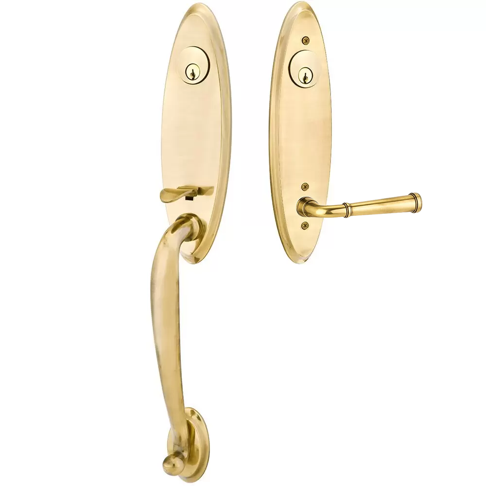 Emtek Marietta Tubular Entryset Monolithic with Merrimack Lever