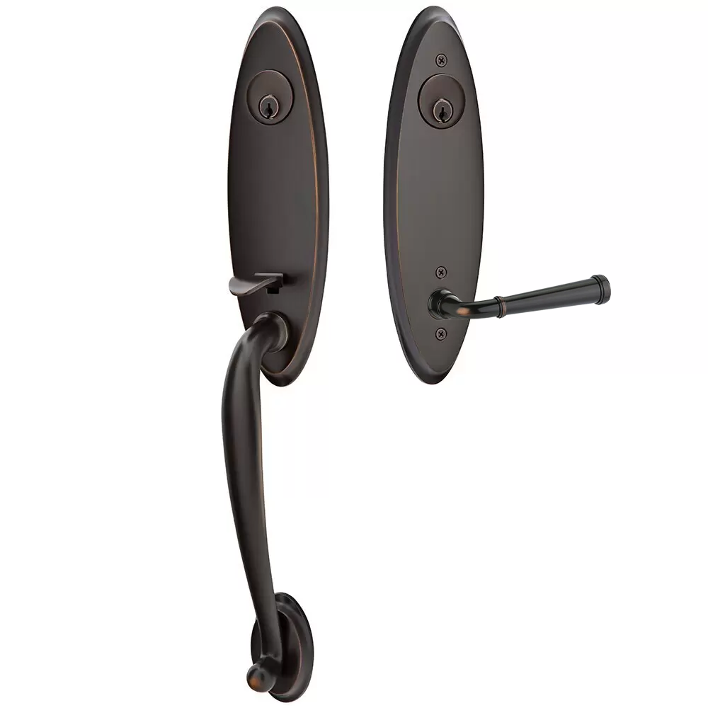 Emtek Marietta Tubular Entryset Monolithic with Merrimack Lever