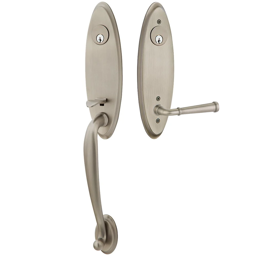 Emtek Marietta Tubular Entryset Monolithic with Merrimack Lever