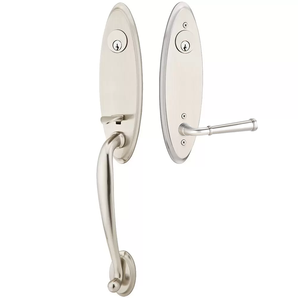 Emtek Marietta Tubular Entryset Monolithic with Merrimack Lever