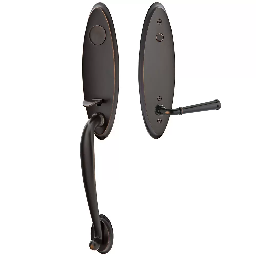 Emtek Marietta Tubular Entryset Monolithic with Merrimack Lever