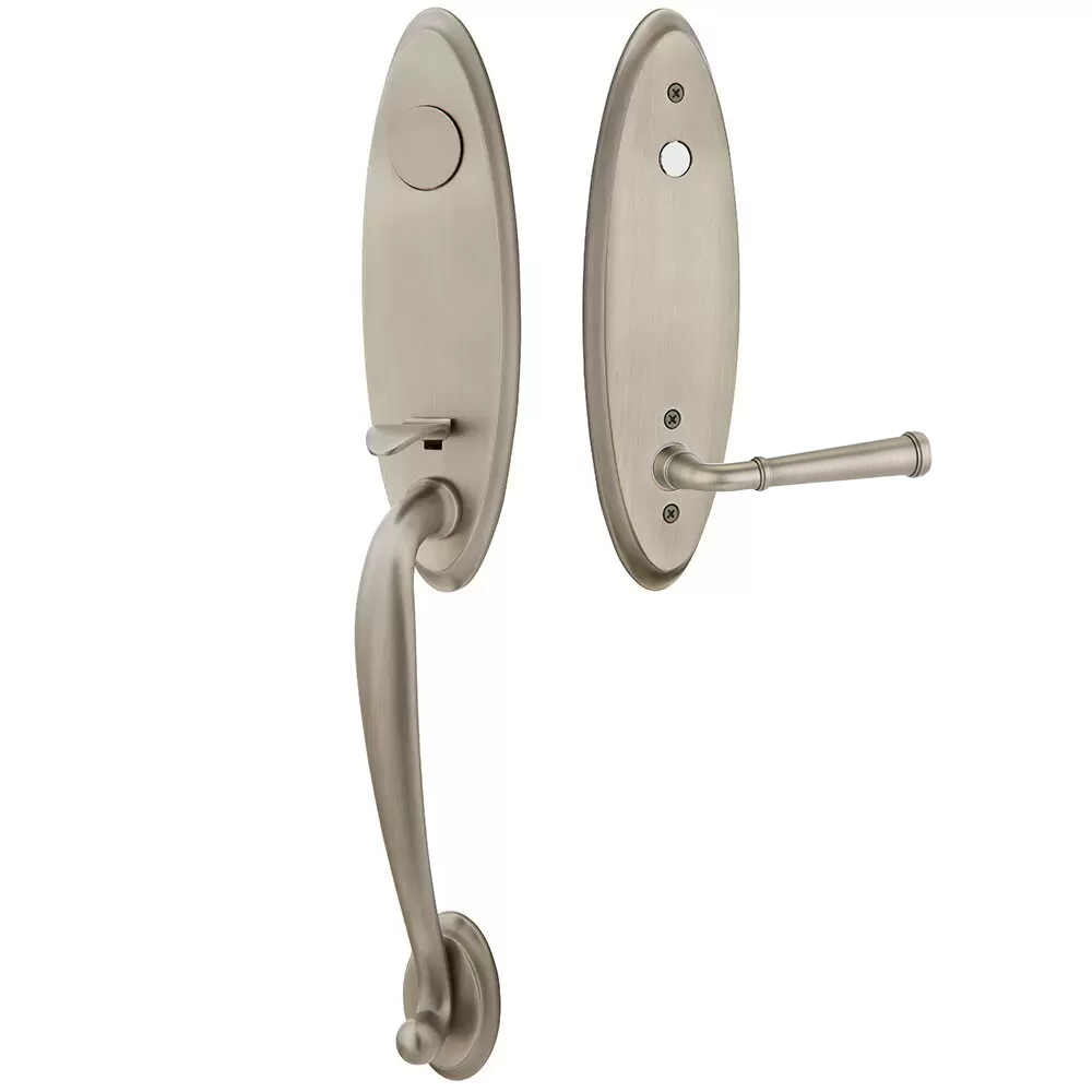 Emtek Marietta Tubular Entryset Monolithic with Merrimack Lever