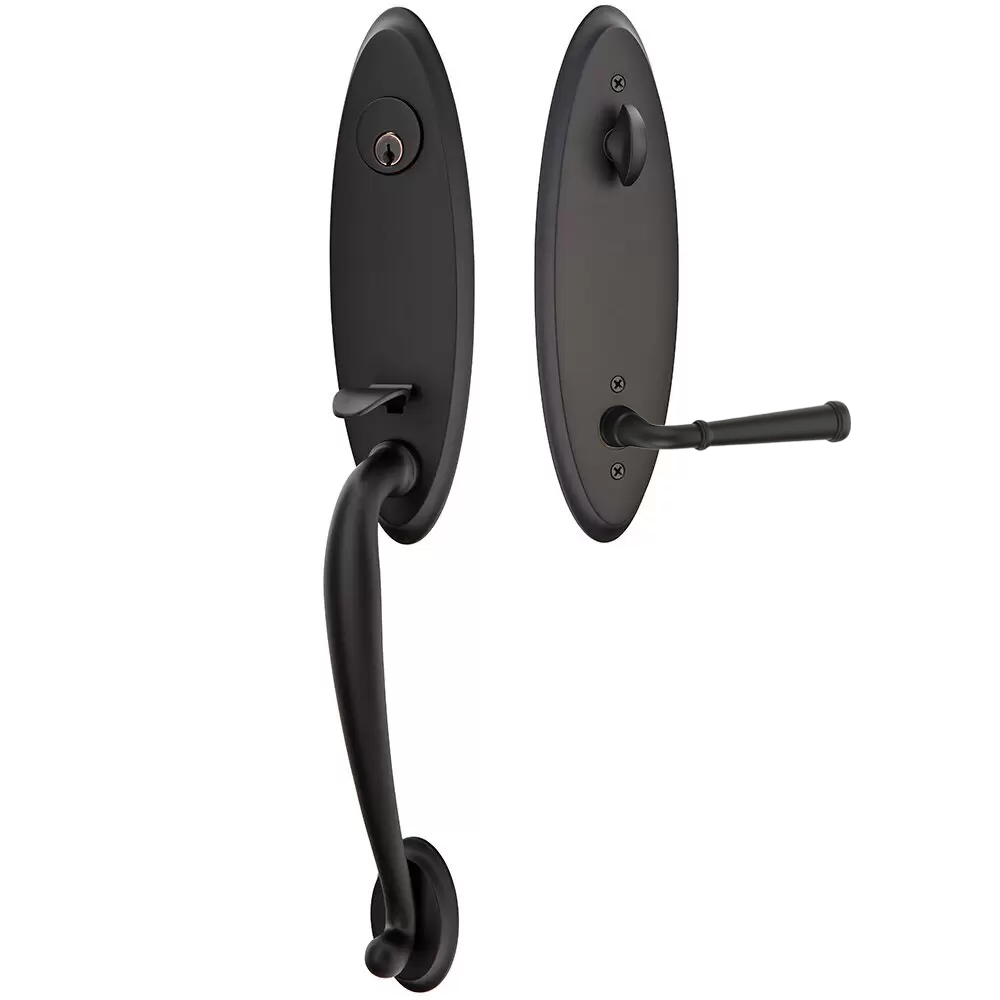 Emtek Marietta Tubular Entryset Monolithic with Merrimack Lever