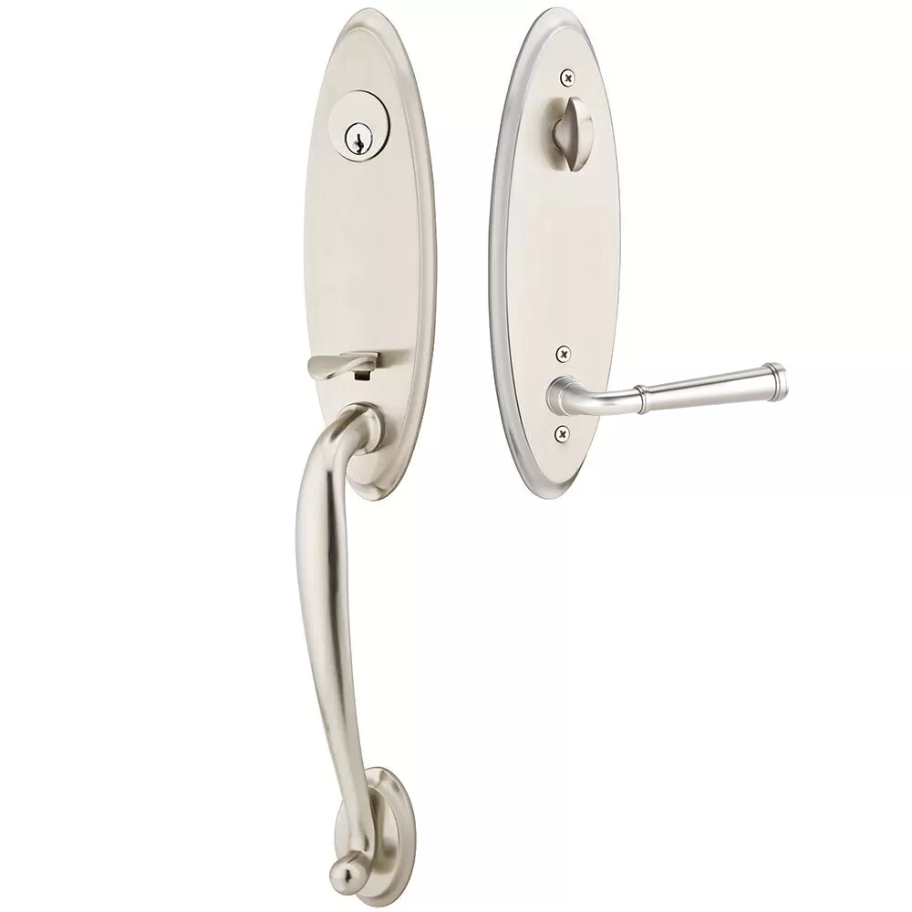 Emtek Marietta Tubular Entryset Monolithic with Merrimack Lever