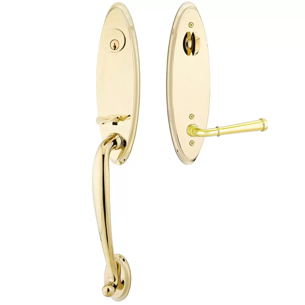 Emtek Marietta Tubular Entryset Monolithic with Merrimack Lever