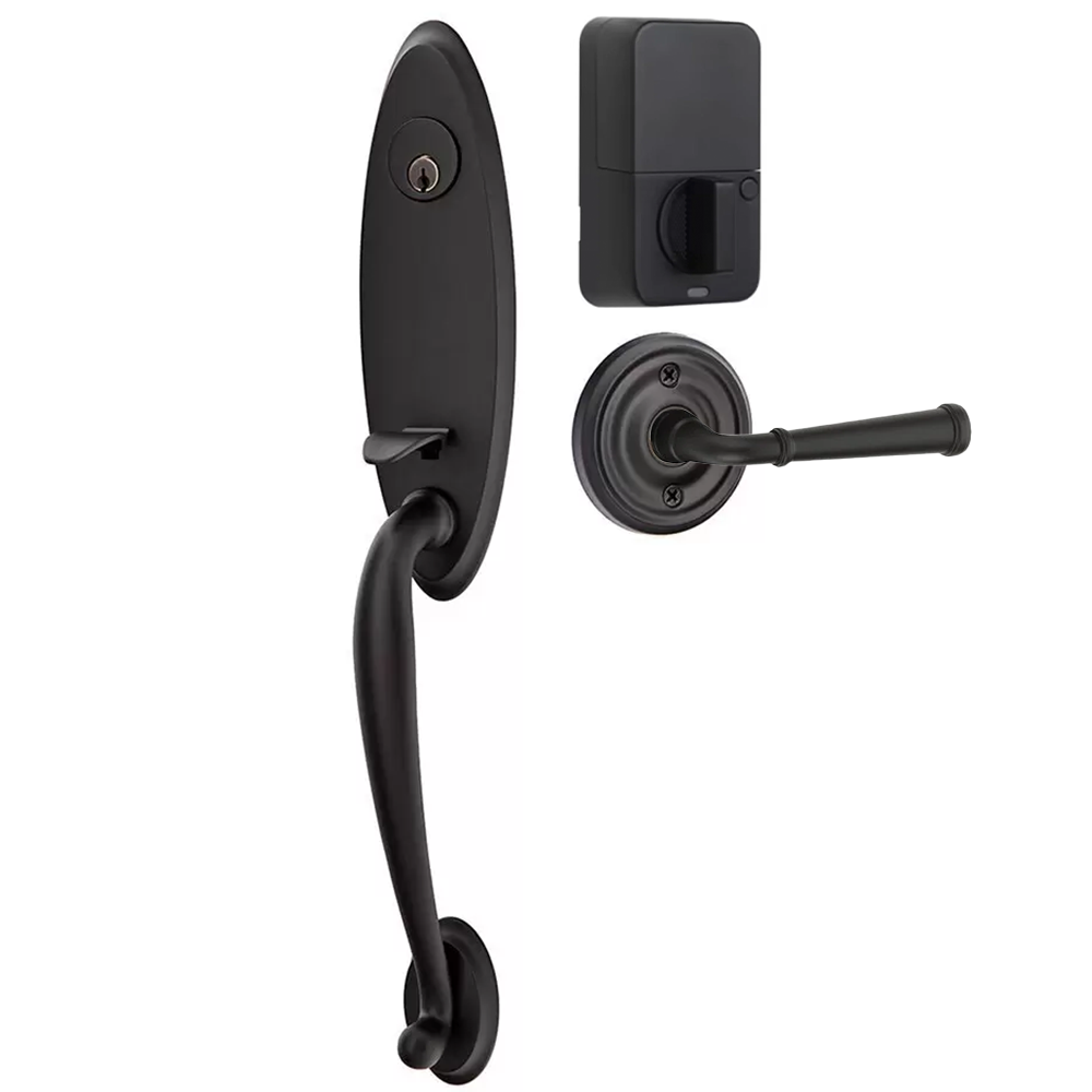 Emtek Marietta Tubular Entryset Monolithic with Merrimack Lever