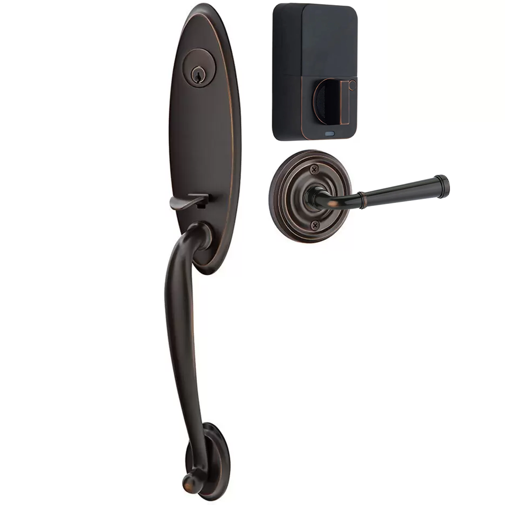 Emtek Marietta Tubular Entryset Monolithic with Merrimack Lever