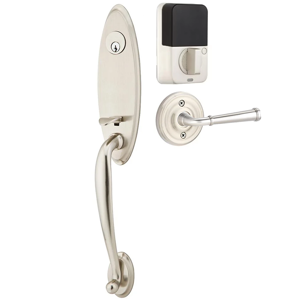 Emtek Marietta Tubular Entryset Monolithic with Merrimack Lever