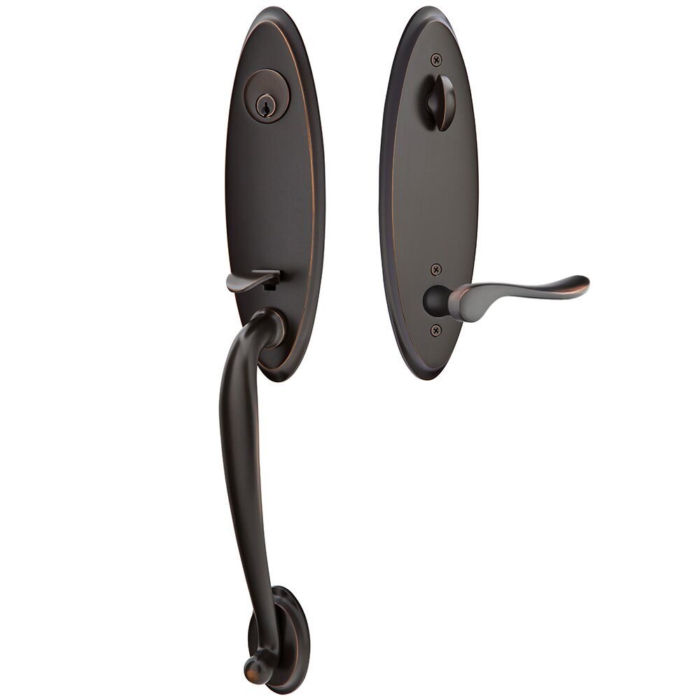 Emtek Marietta Tubular Entryset Monolithic with Luzern Lever