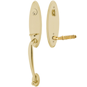 Emtek Marietta Tubular Entryset Monolithic with Ribbon & Reed Lever