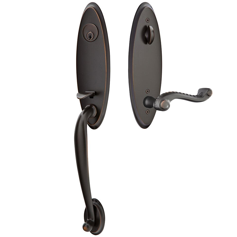 Emtek Marietta Tubular Entryset Monolithic with Rope Lever