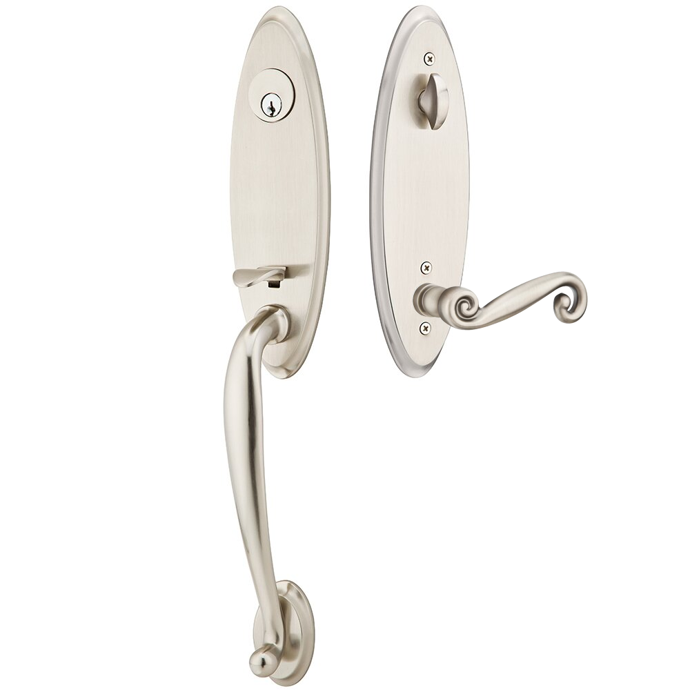 Emtek Marietta Tubular Entryset Monolithic with Rustic Lever