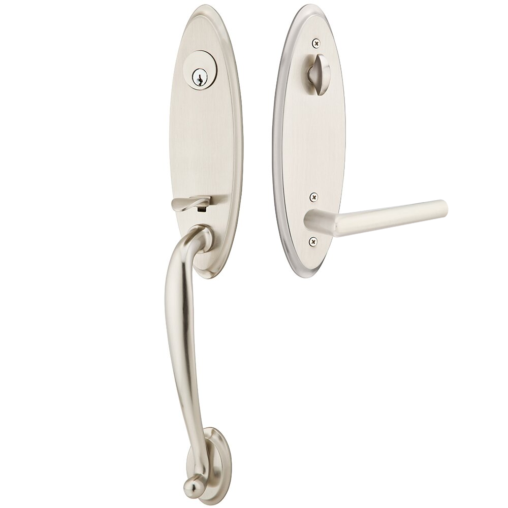 Emtek Marietta Tubular Entryset Monolithic with Stuttgart Lever