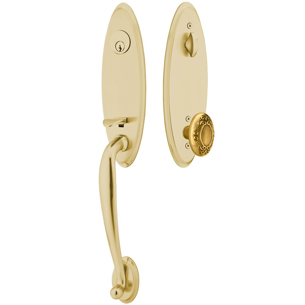 Emtek Marietta Tubular Entryset Monolithic with Victoria Knob