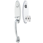 Emtek Marietta Tubular Entryset Monolithic with Windsor Glass Knob