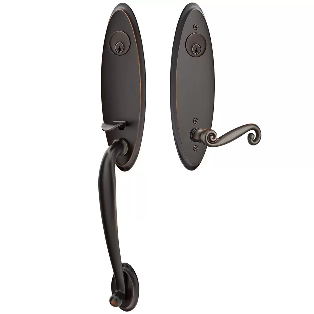 Emtek Marietta Tubular Entryset Monolithic with Rustic Lever