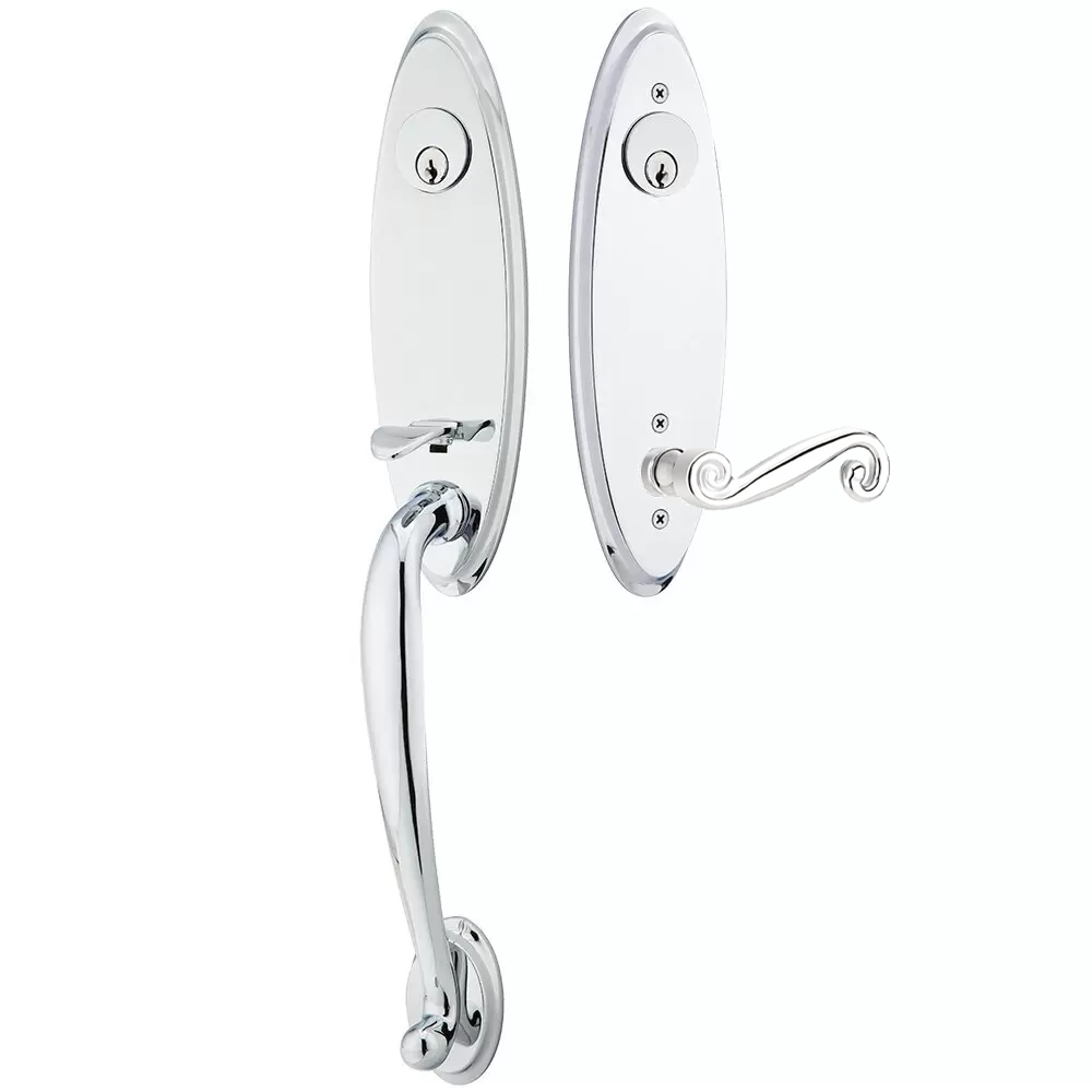 Emtek Marietta Tubular Entryset Monolithic with Rustic Lever