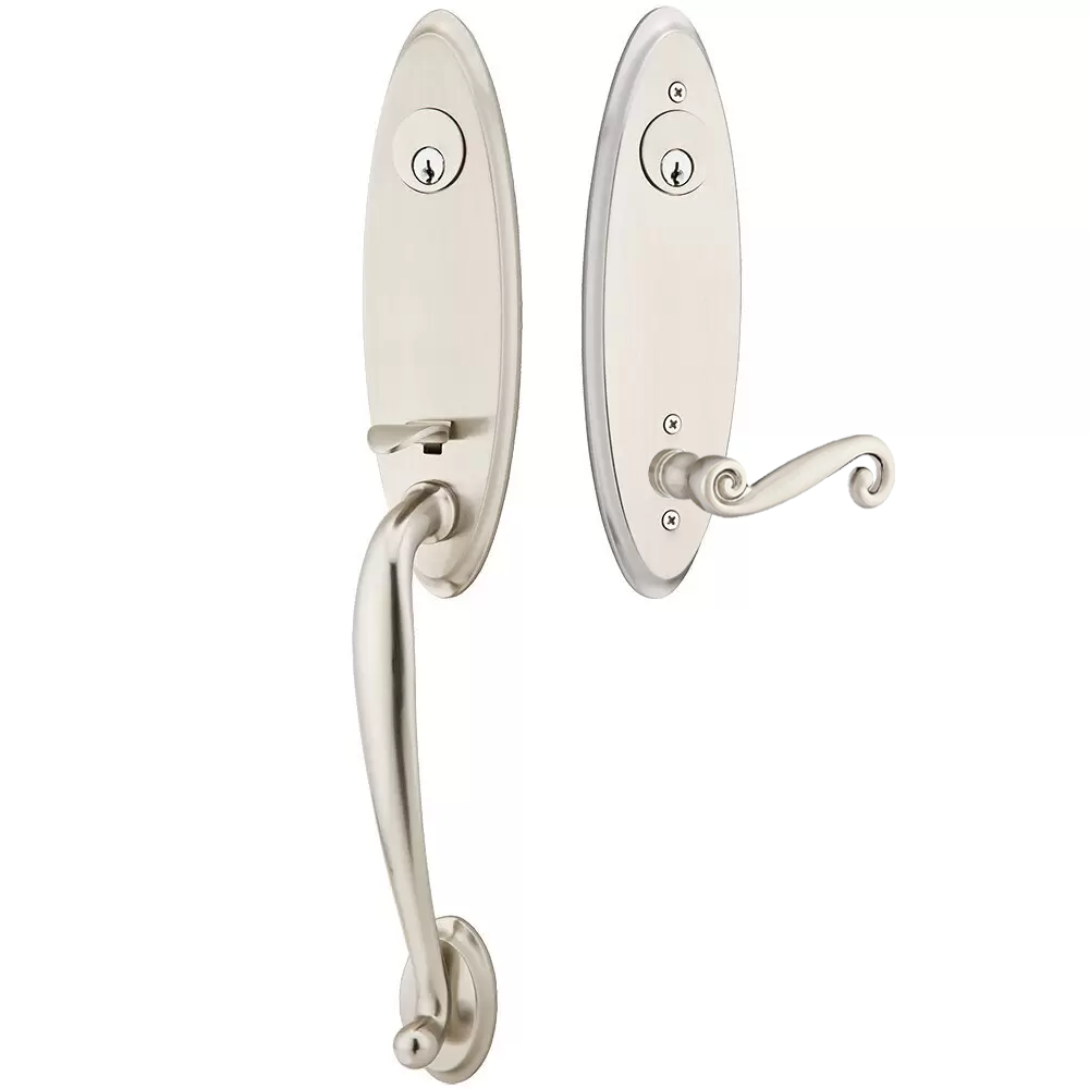 Emtek Marietta Tubular Entryset Monolithic with Rustic Lever