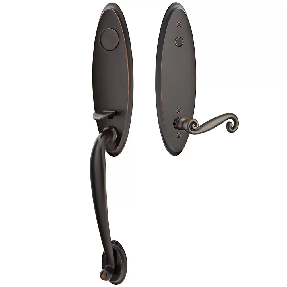 Emtek Marietta Tubular Entryset Monolithic with Rustic Lever