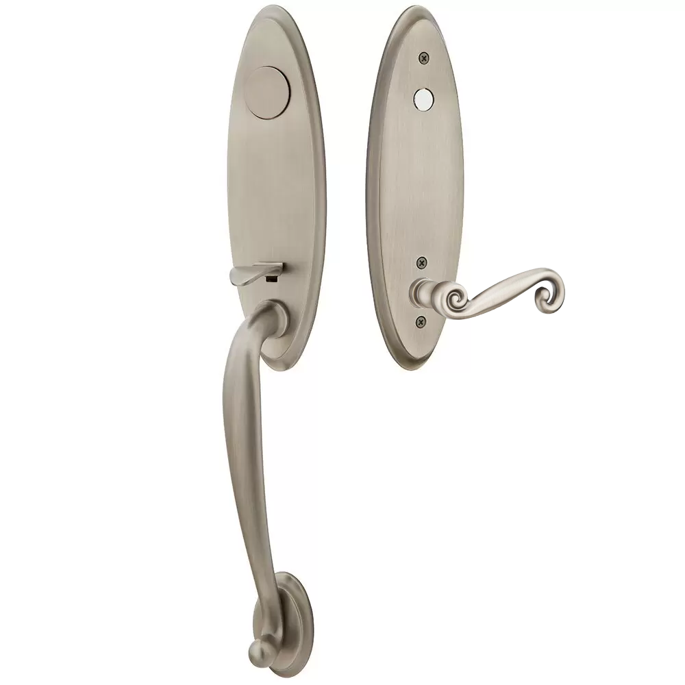 Emtek Marietta Tubular Entryset Monolithic with Rustic Lever