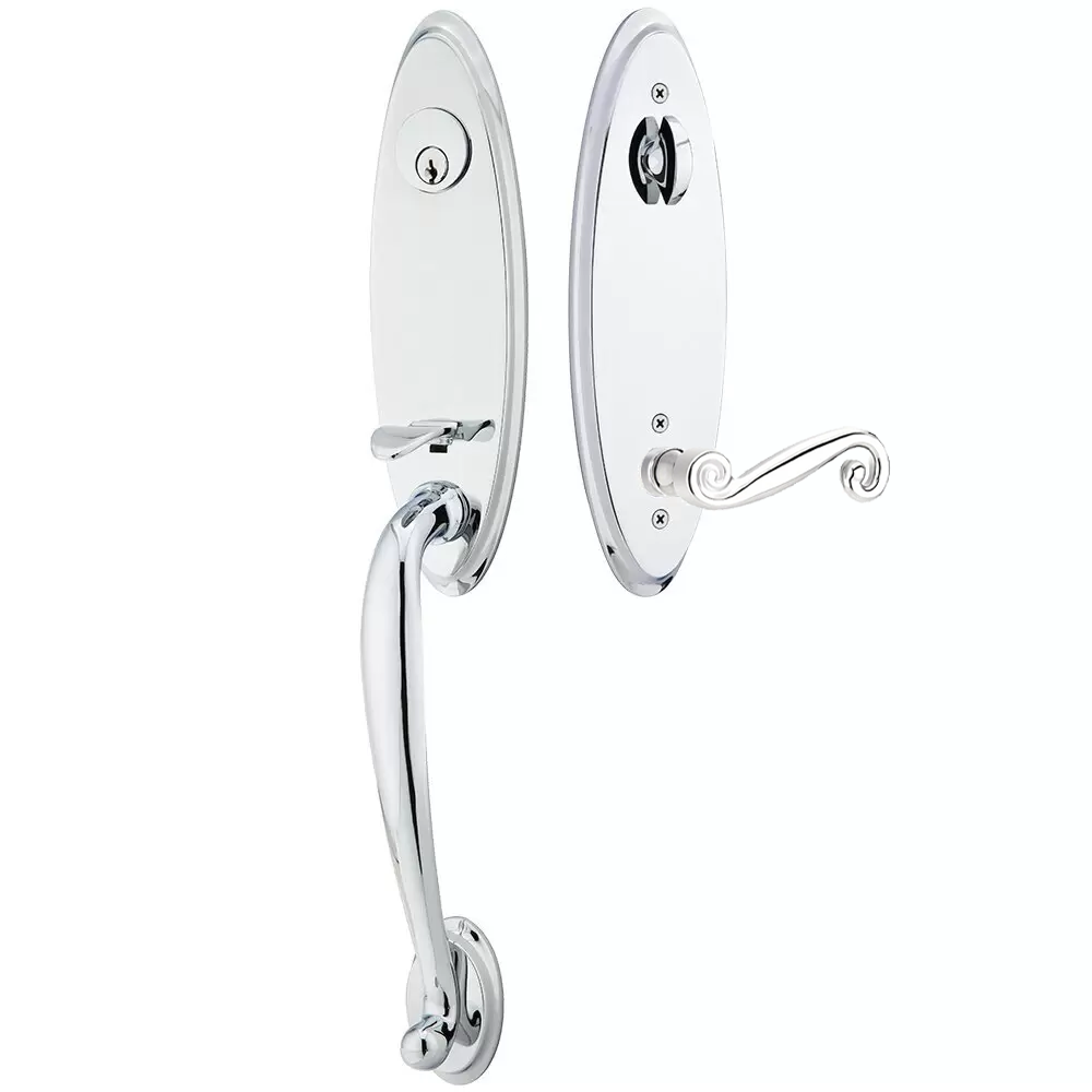 Emtek Marietta Tubular Entryset Monolithic with Rustic Lever